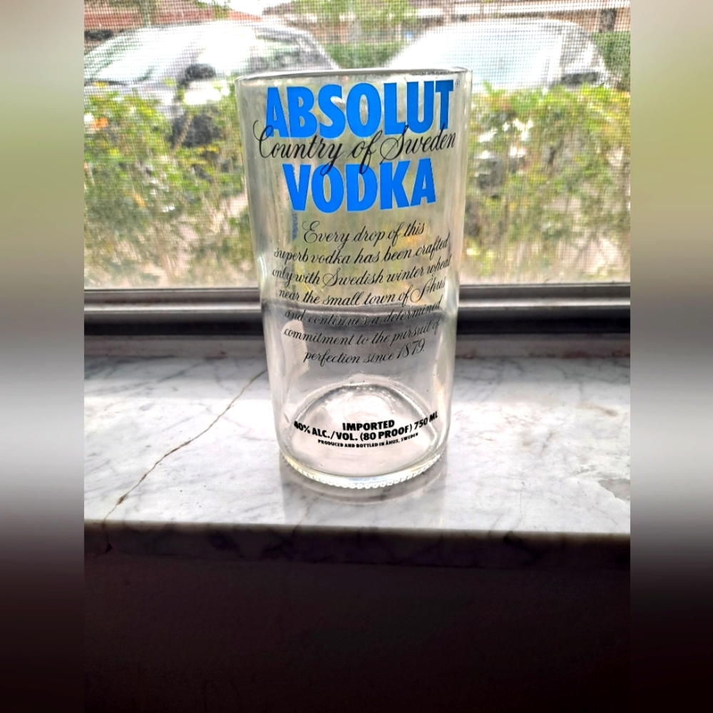 Rare Absolut Vodka Bottle Drinking Glass